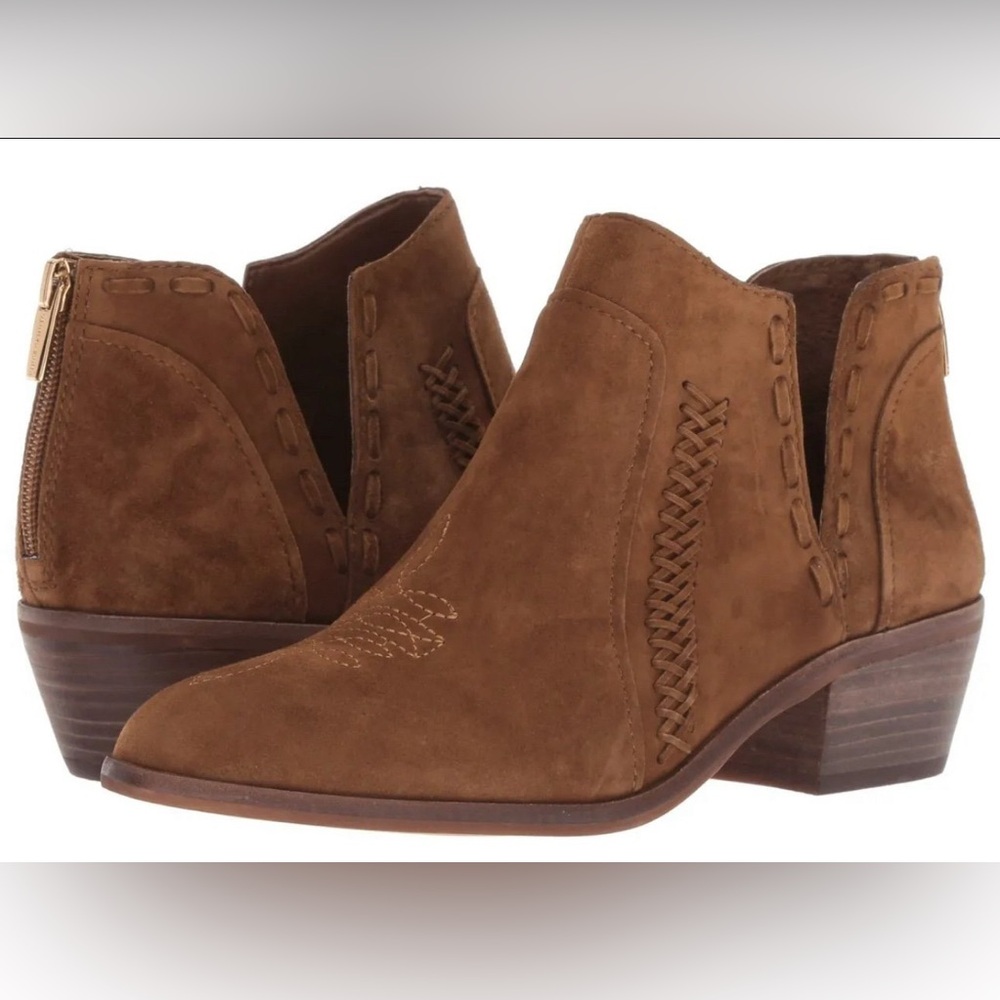 Vince Camuto Presita Bootie Camel Suede Size 8